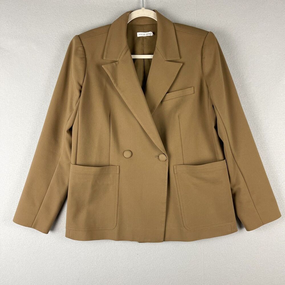 Good American The Boss 2.0 Blazer Womens 0 Small Brown Lined Career Classic Chic